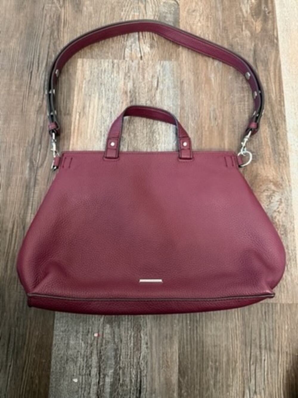Rebecca Minkoff Keith Suede & Leather Satchel In the Color Acai EUC